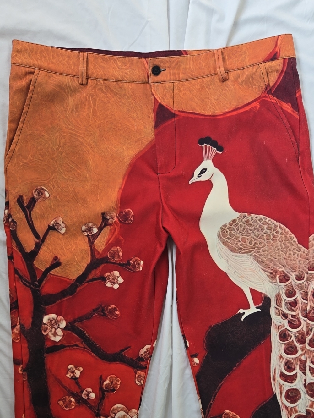 Men's/Unisex Multicolored, Graphics, Peacock, Floral Pants All Over Design - Picture 4 of 16